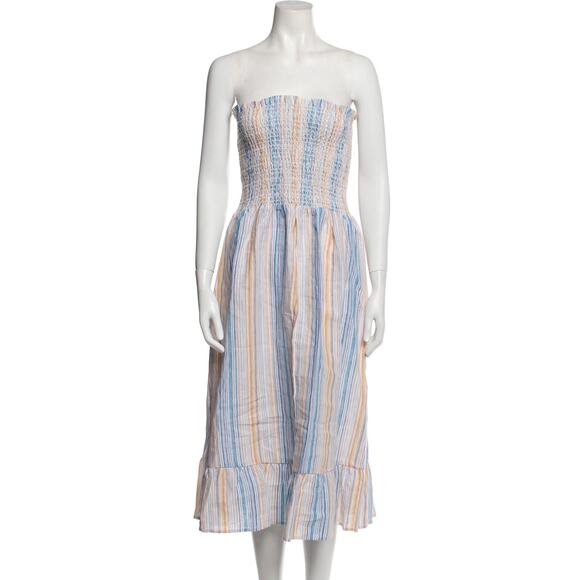 Reformation Striped Knee-Length Dress - Size Large - Picture 1 of 3